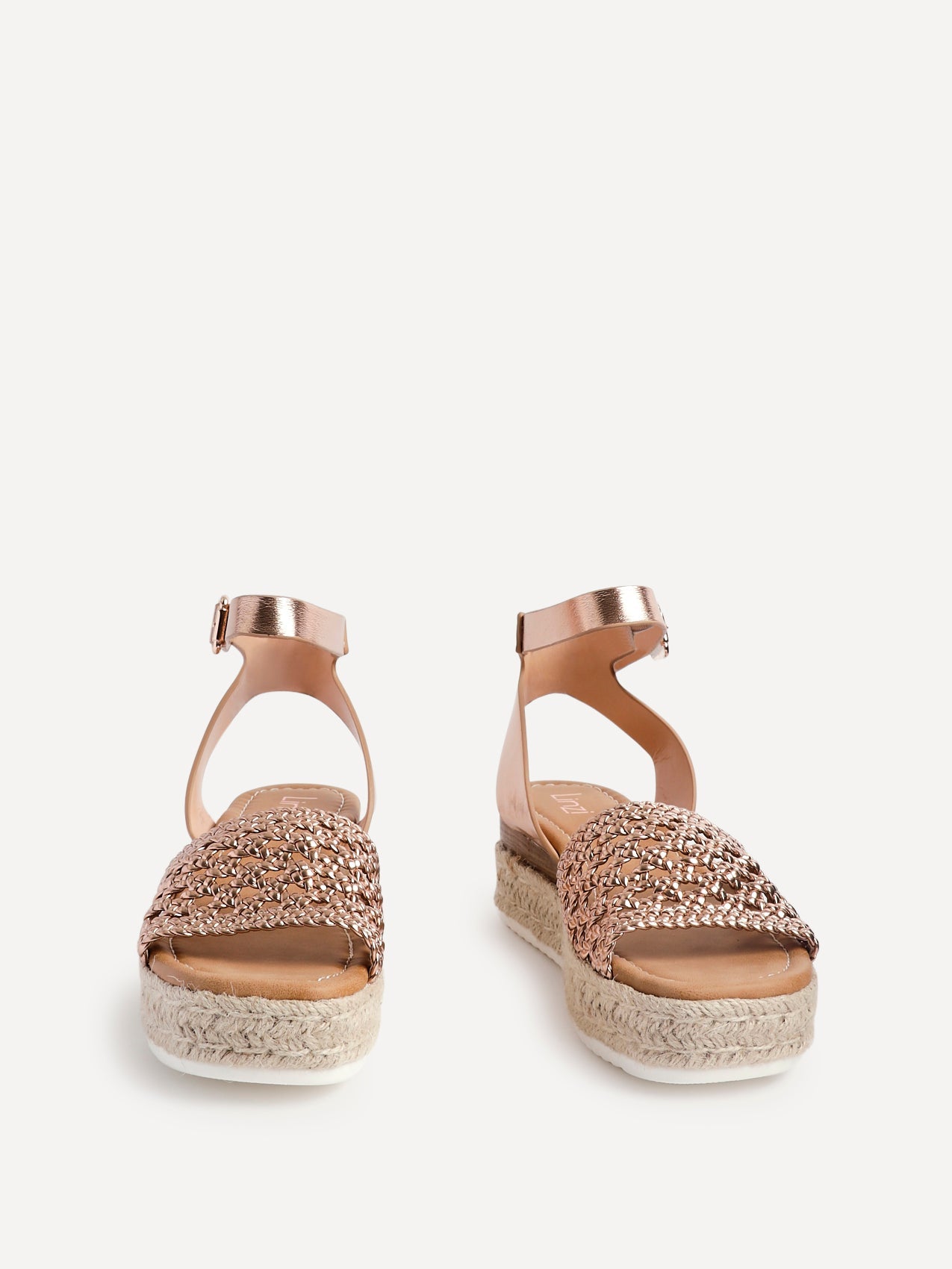 Sundown Rose Gold Espadrille Flatform Sandals
