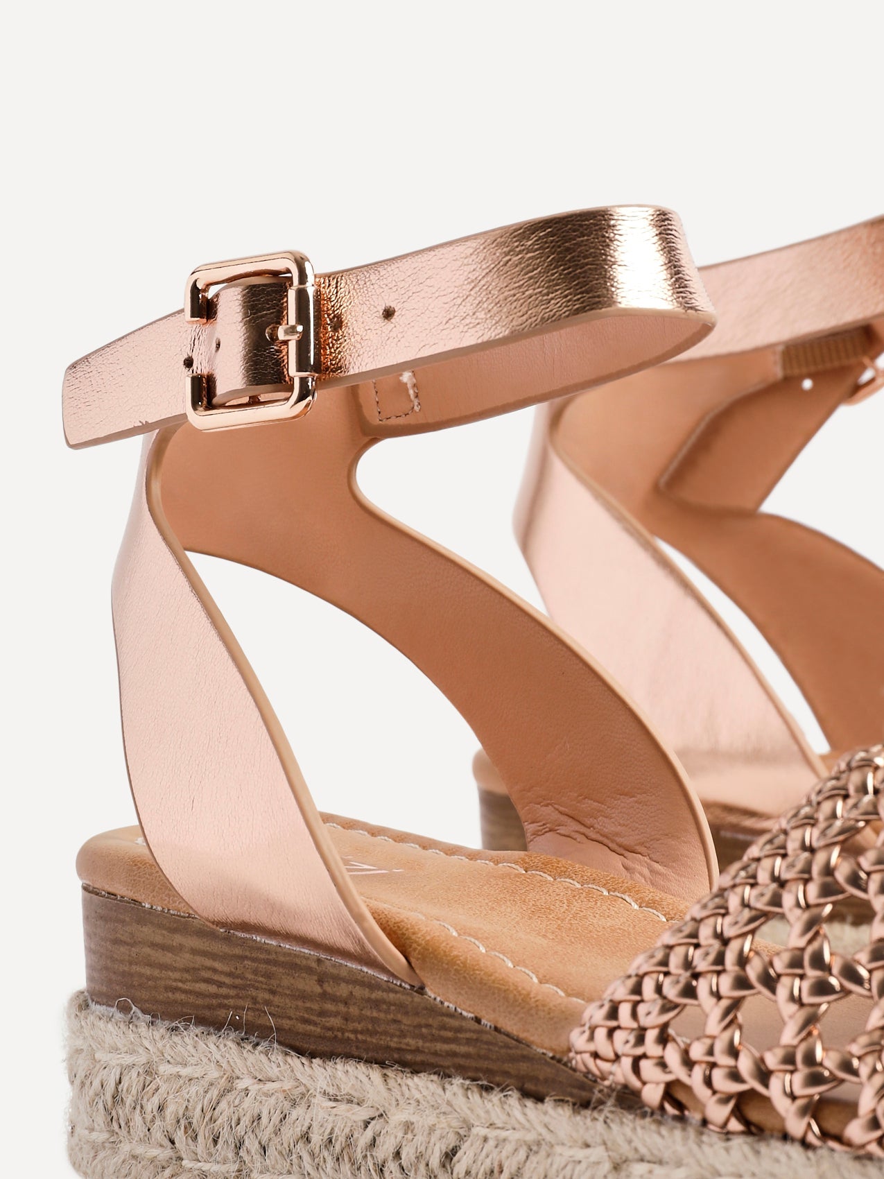 Sundown Rose Gold Espadrille Flatform Sandals