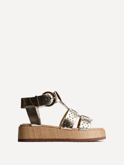 Sunkissed Gold Gladiator Flatform Sandals