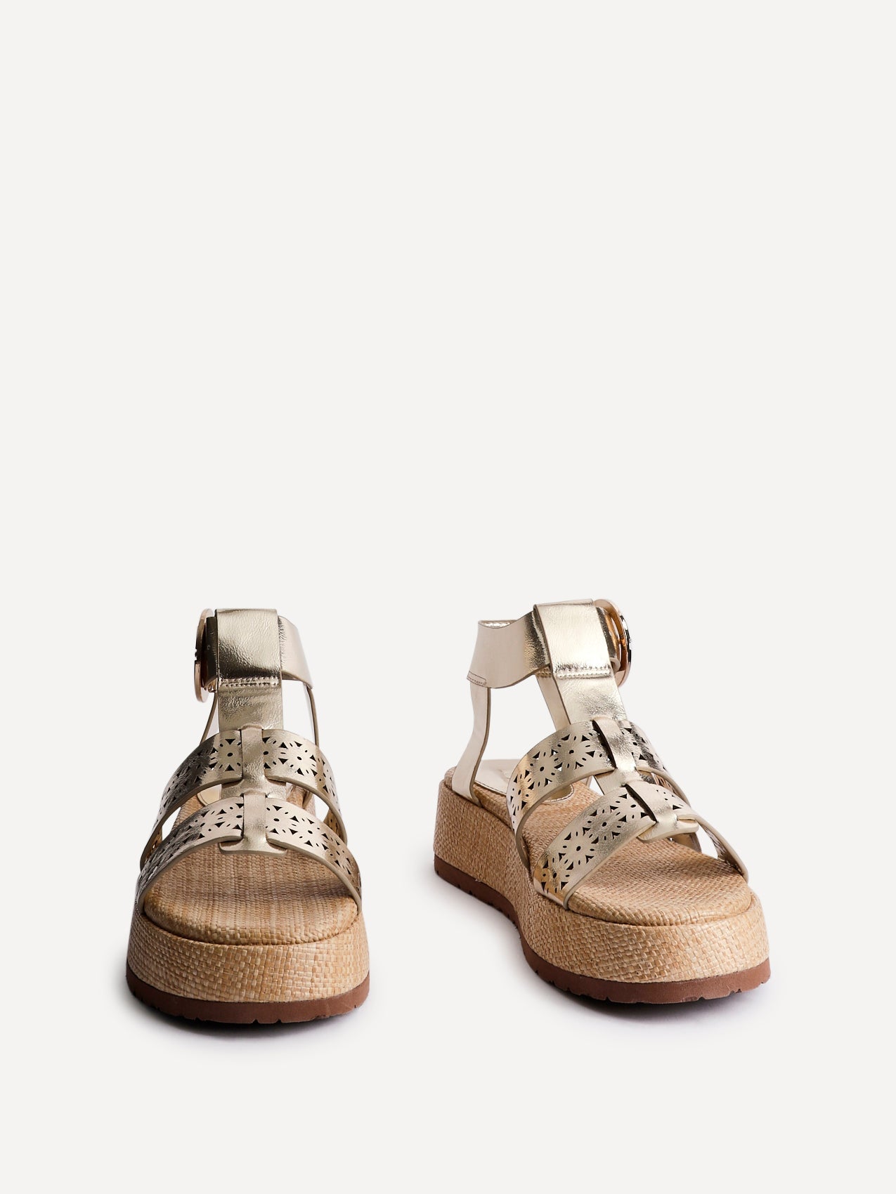 Sunkissed Gold Gladiator Flatform Sandals