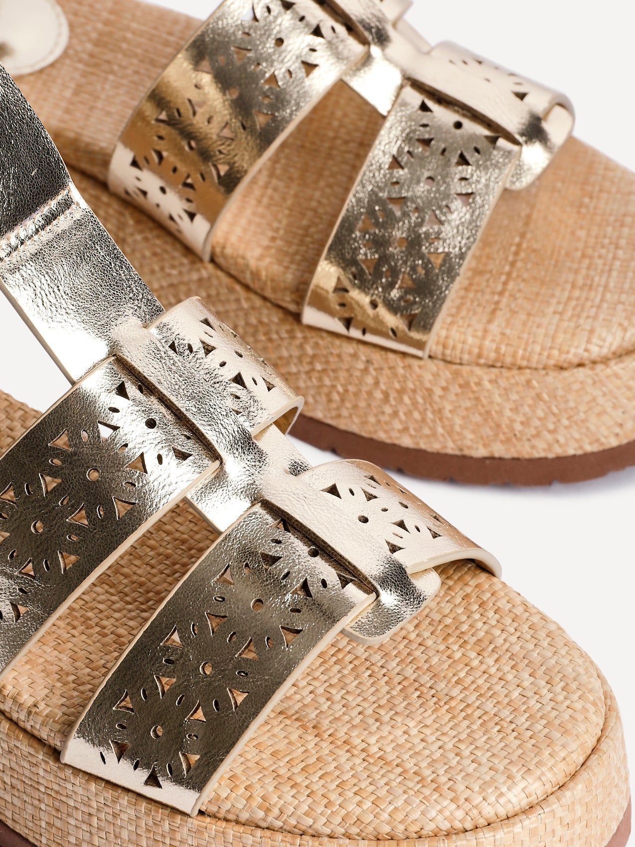 Sunkissed Gold Gladiator Flatform Sandals