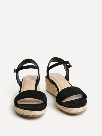 Sunrise Black Espadrille Flatform Sandals