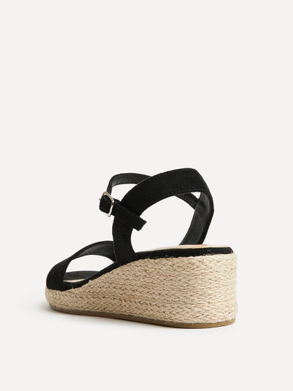 Sunrise Black Espadrille Flatform Sandals