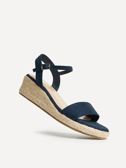 Sunrise Navy Espadrille Flatform Sandals
