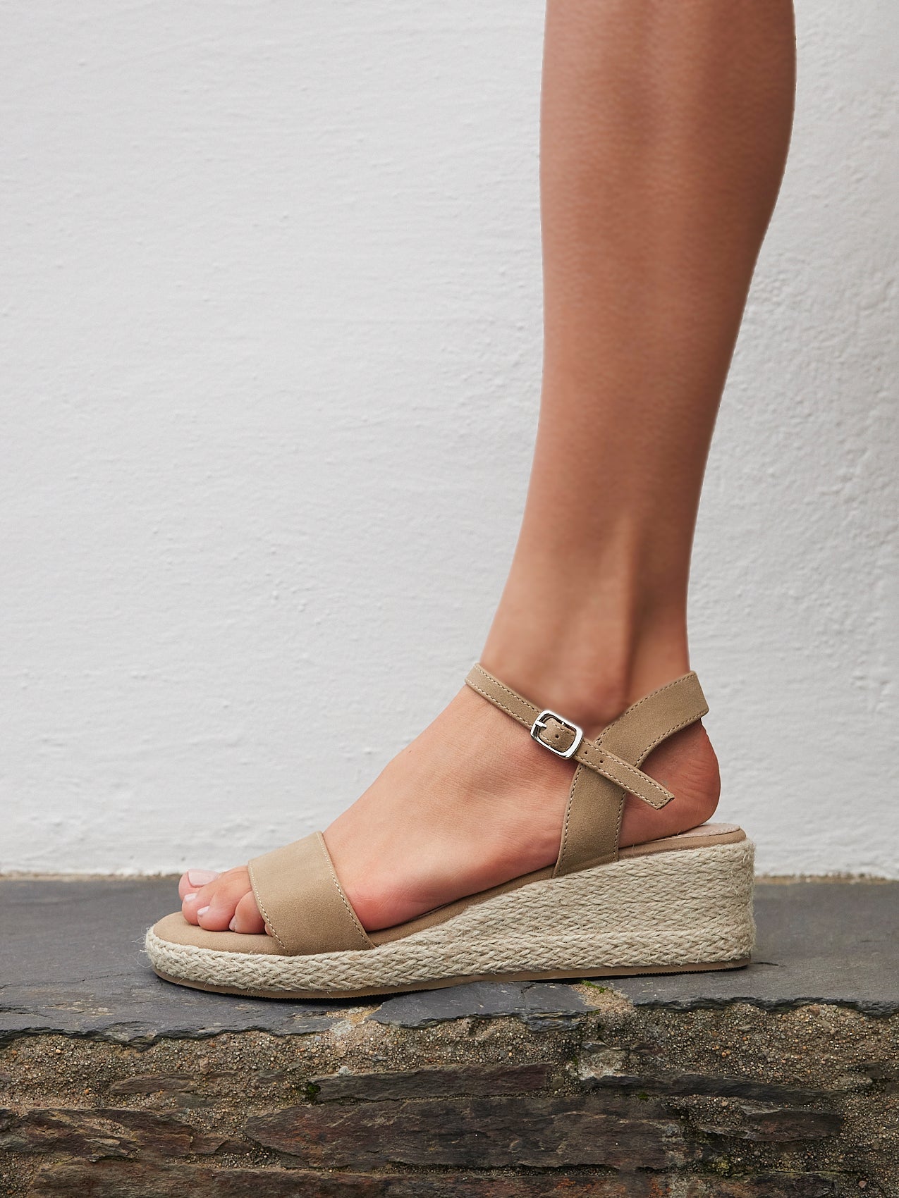 Sunrise Taupe Espadrille Flatform Sandals