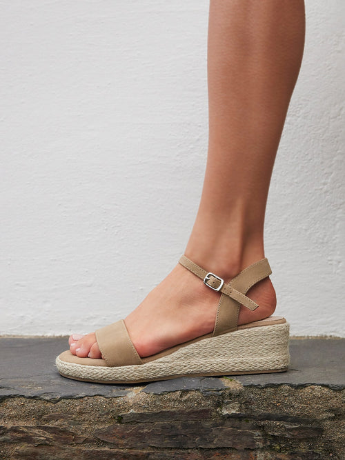 Sunrise Taupe Espadrille Flatform Sandals