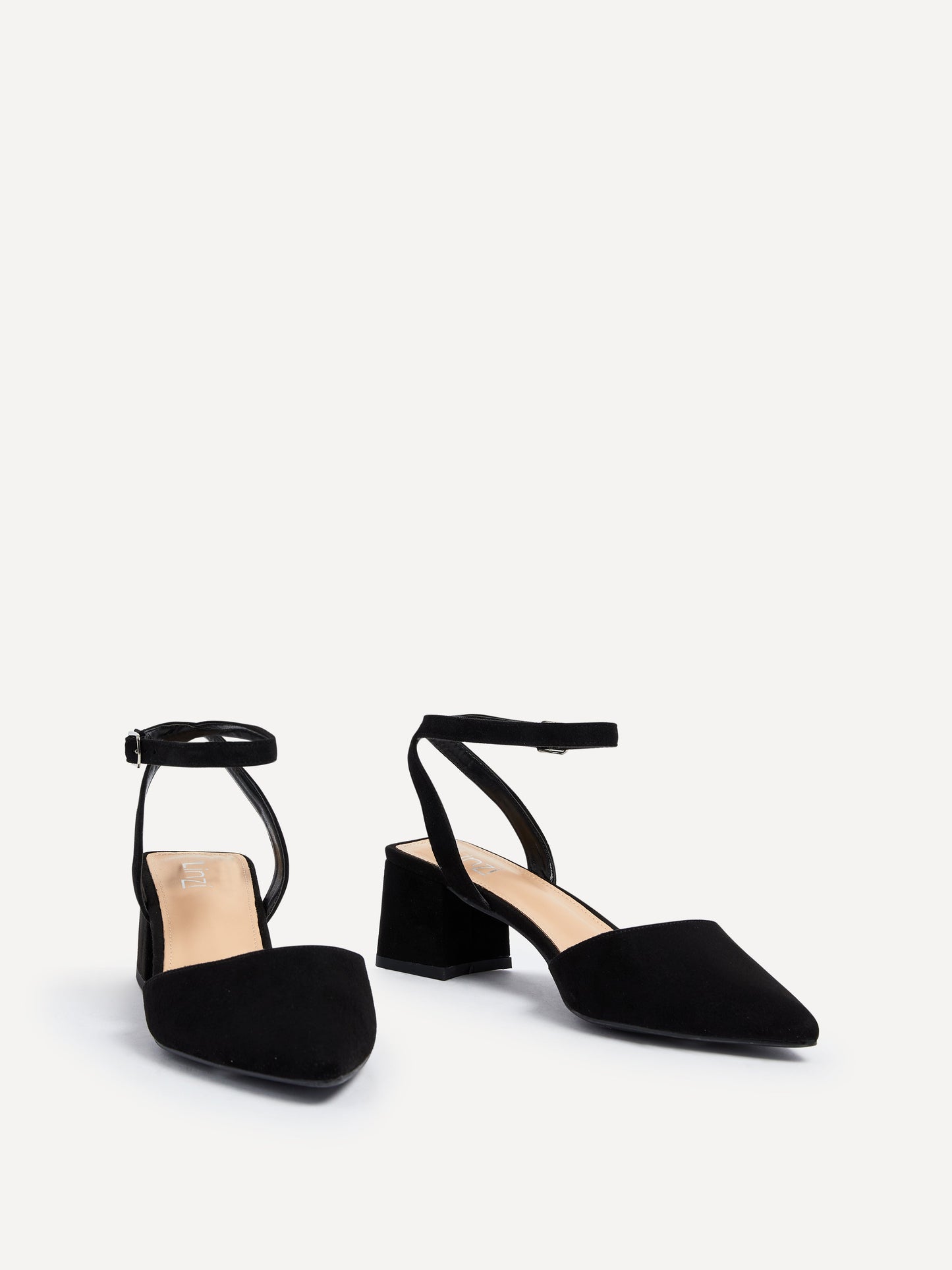 Suzy Wide Fit Black Faux Suede Court Heels