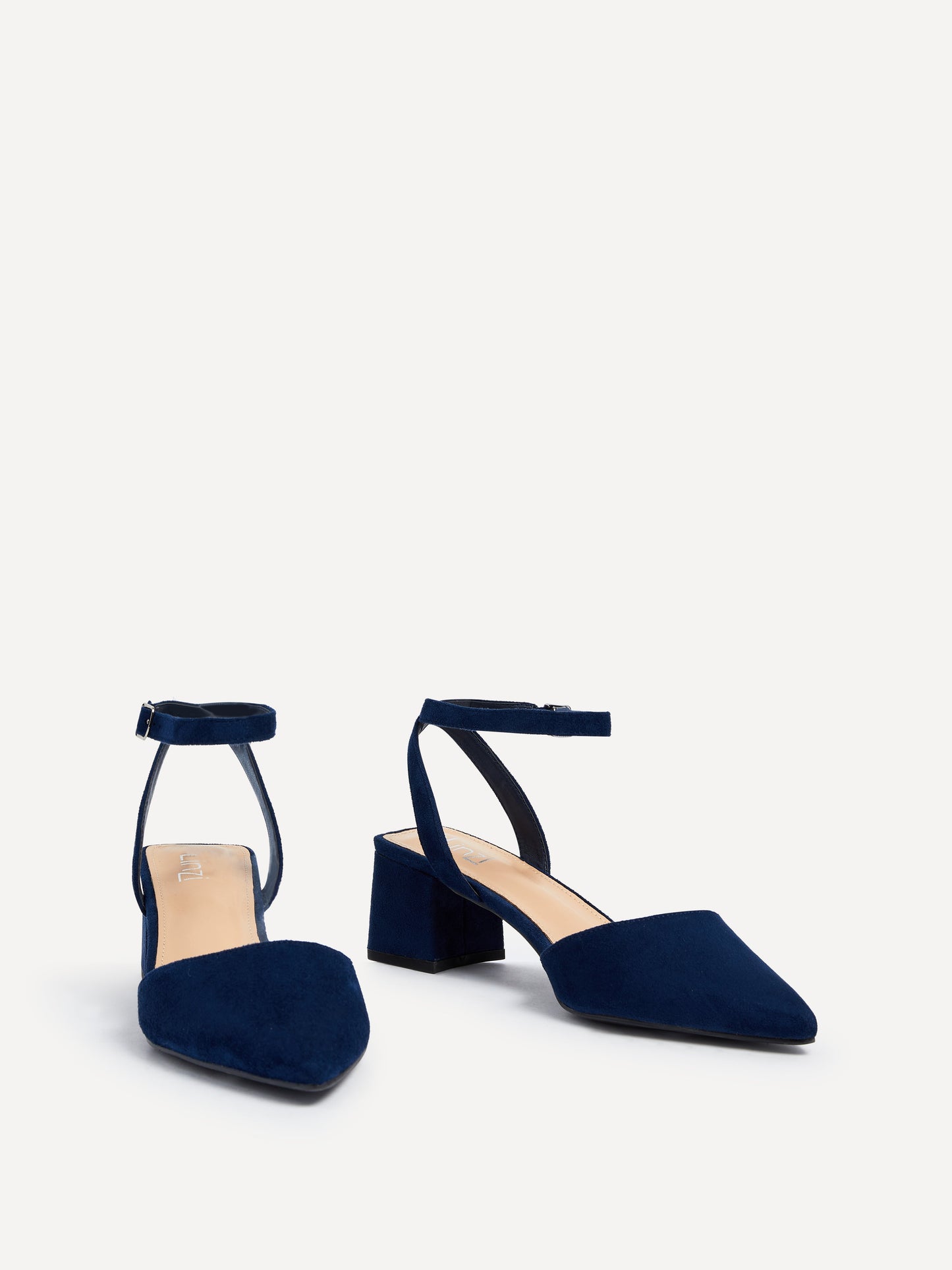 Suzy Wide Fit Navy Faux Suede Court Heels