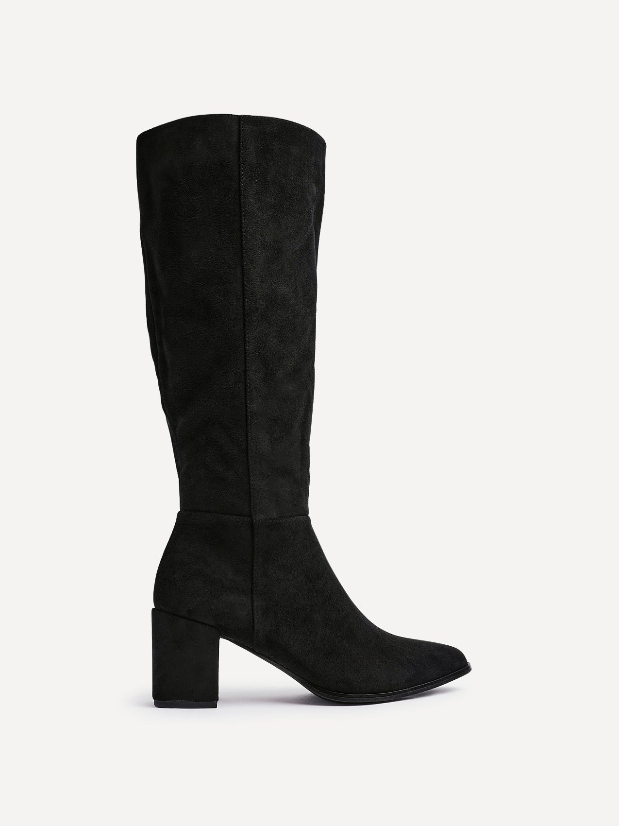Swerve Black Heeled Long Boots