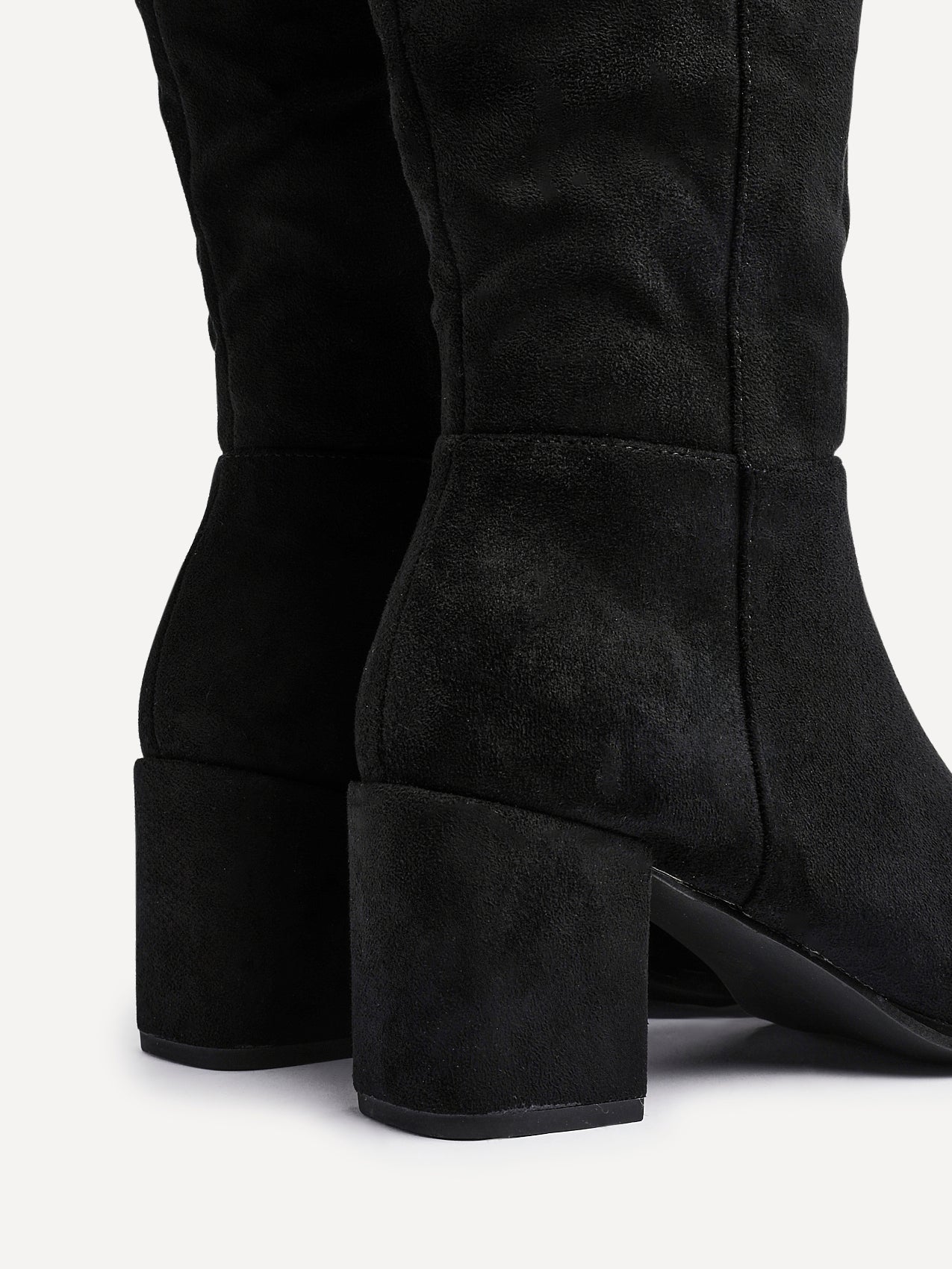 Swerve Black Heeled Long Boots