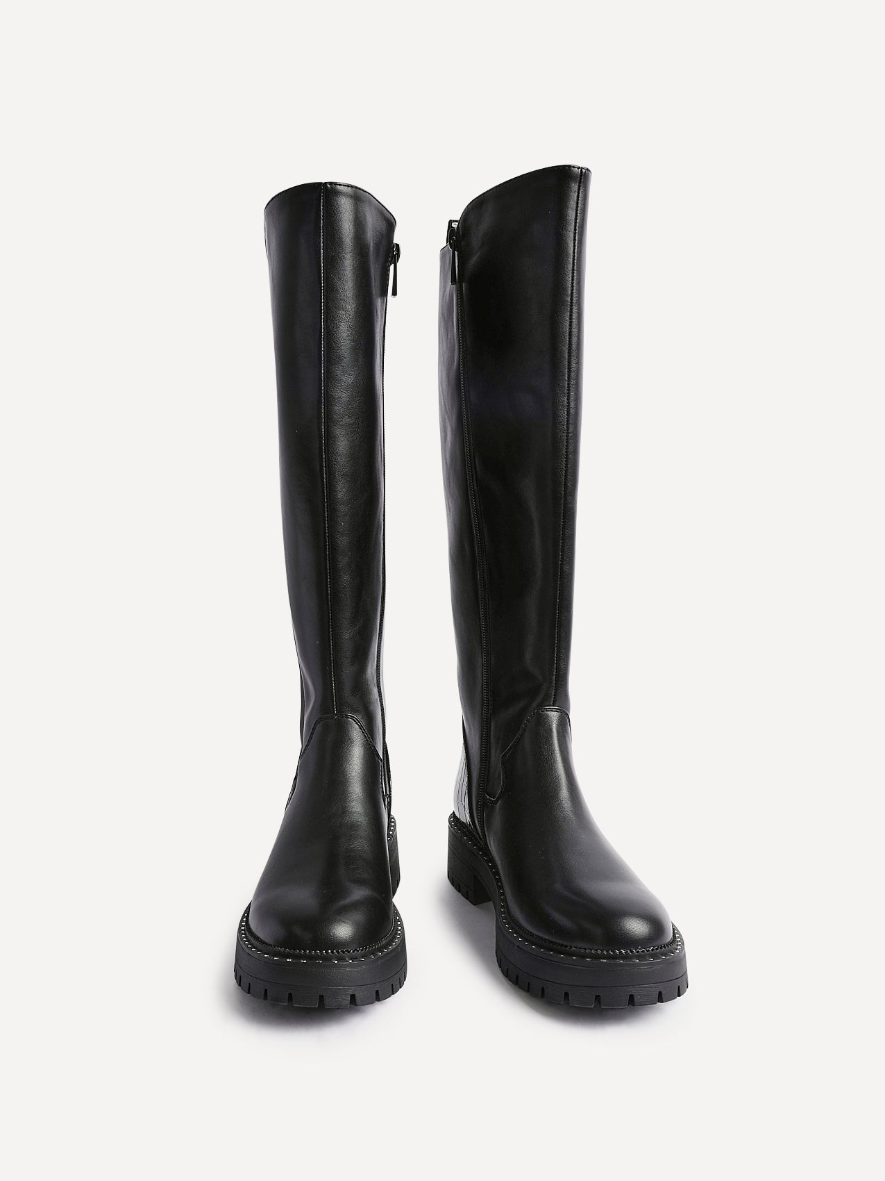 Swift Black Croc Long Boots