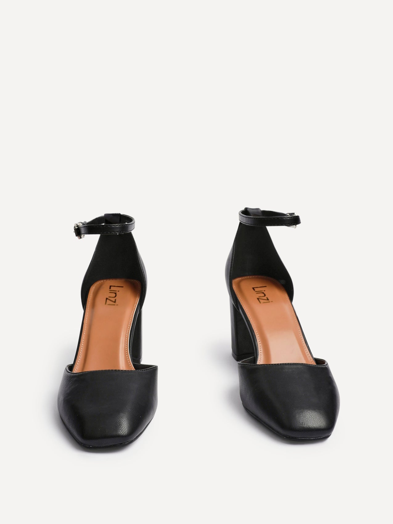 Sydney Black Square Toe Court Heels