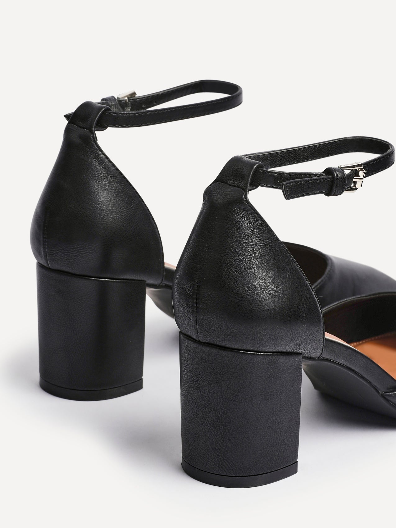 Sydney Black Square Toe Court Heels