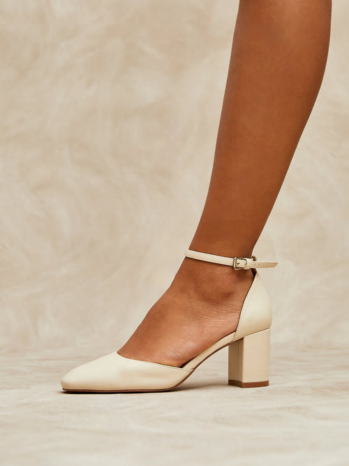 Sydney Nude Square Toe Court Heels