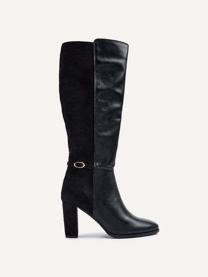 Symone Black Block Heeled Boots