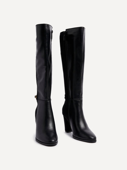 Symone Black Block Heeled Boots
