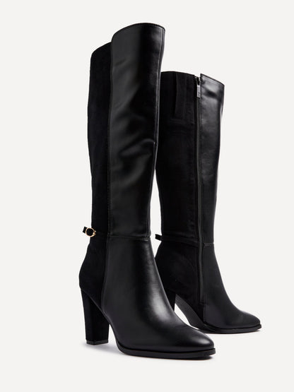 Symone Black Block Heeled Boots