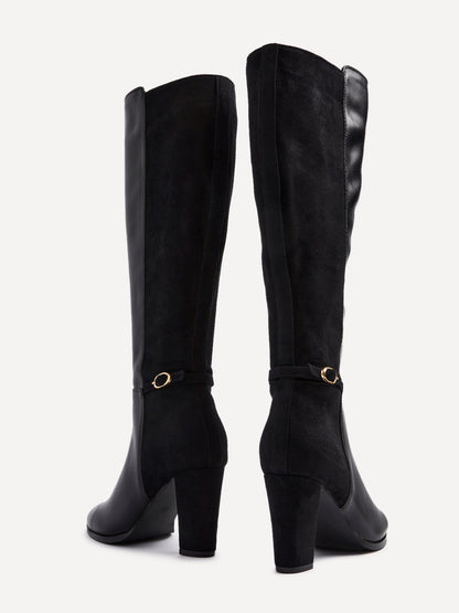 Symone Black Block Heeled Boots