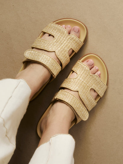 Avena Natural Flat Sandals