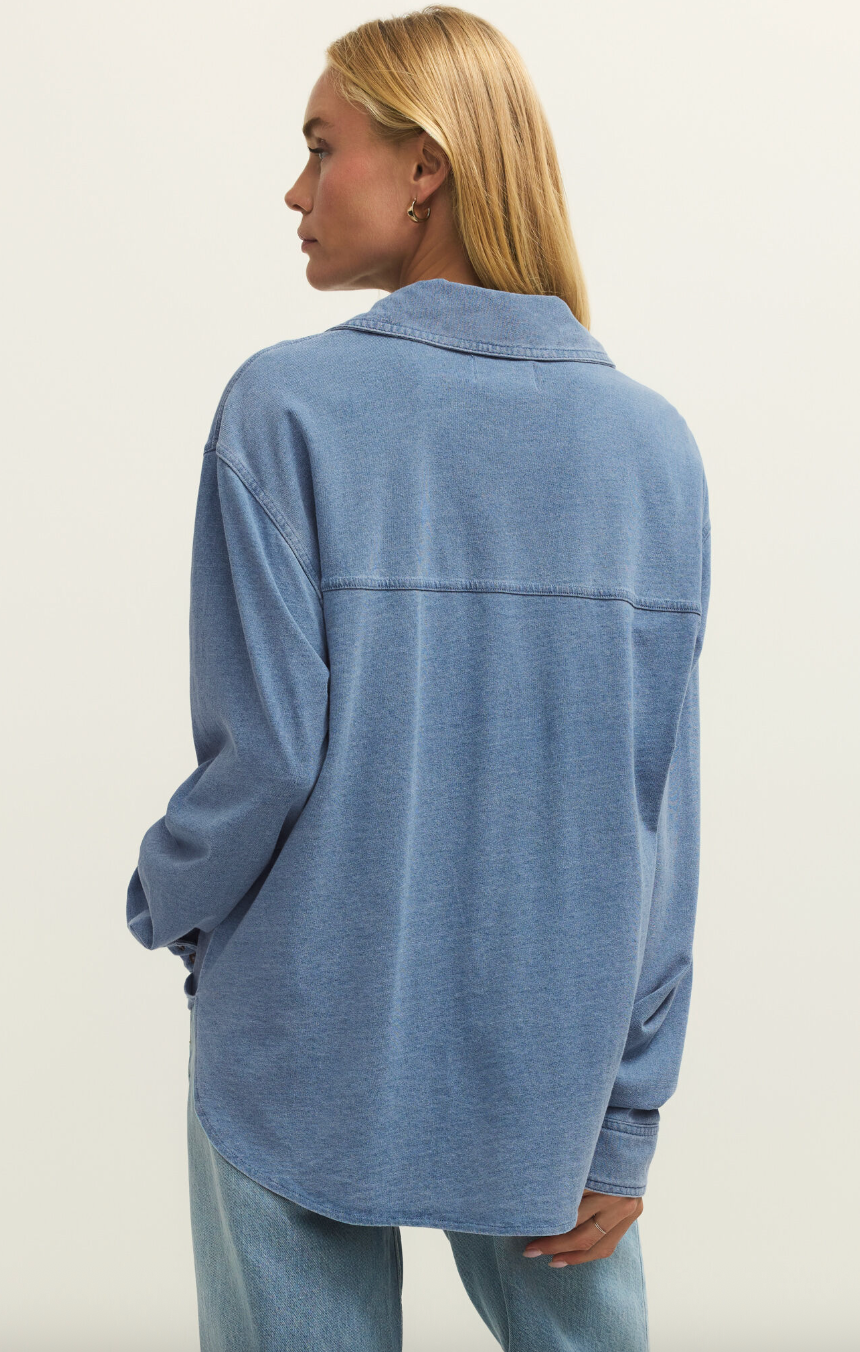 reese jersey button up