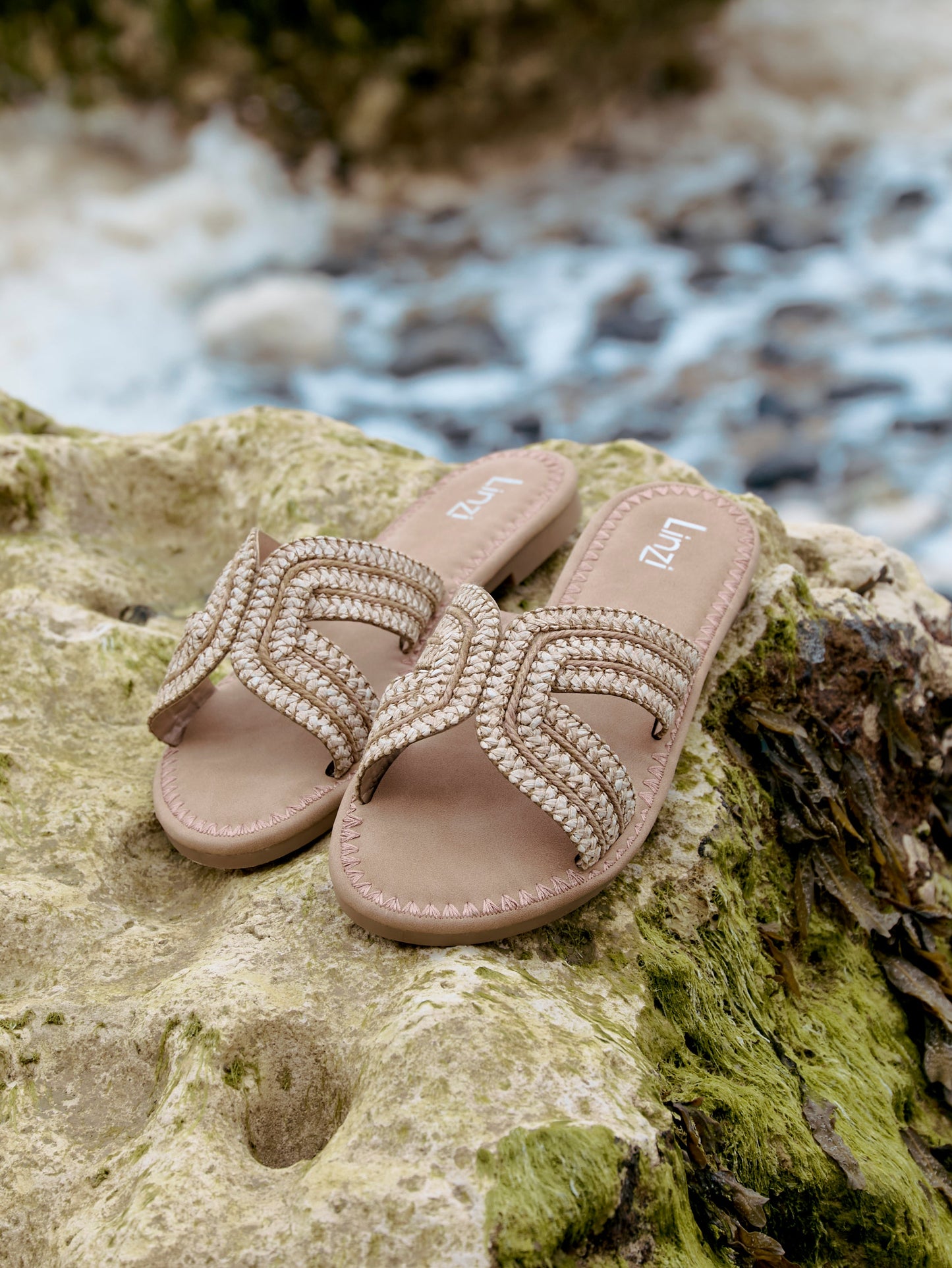 Solar Nude Flat Slider Sandals