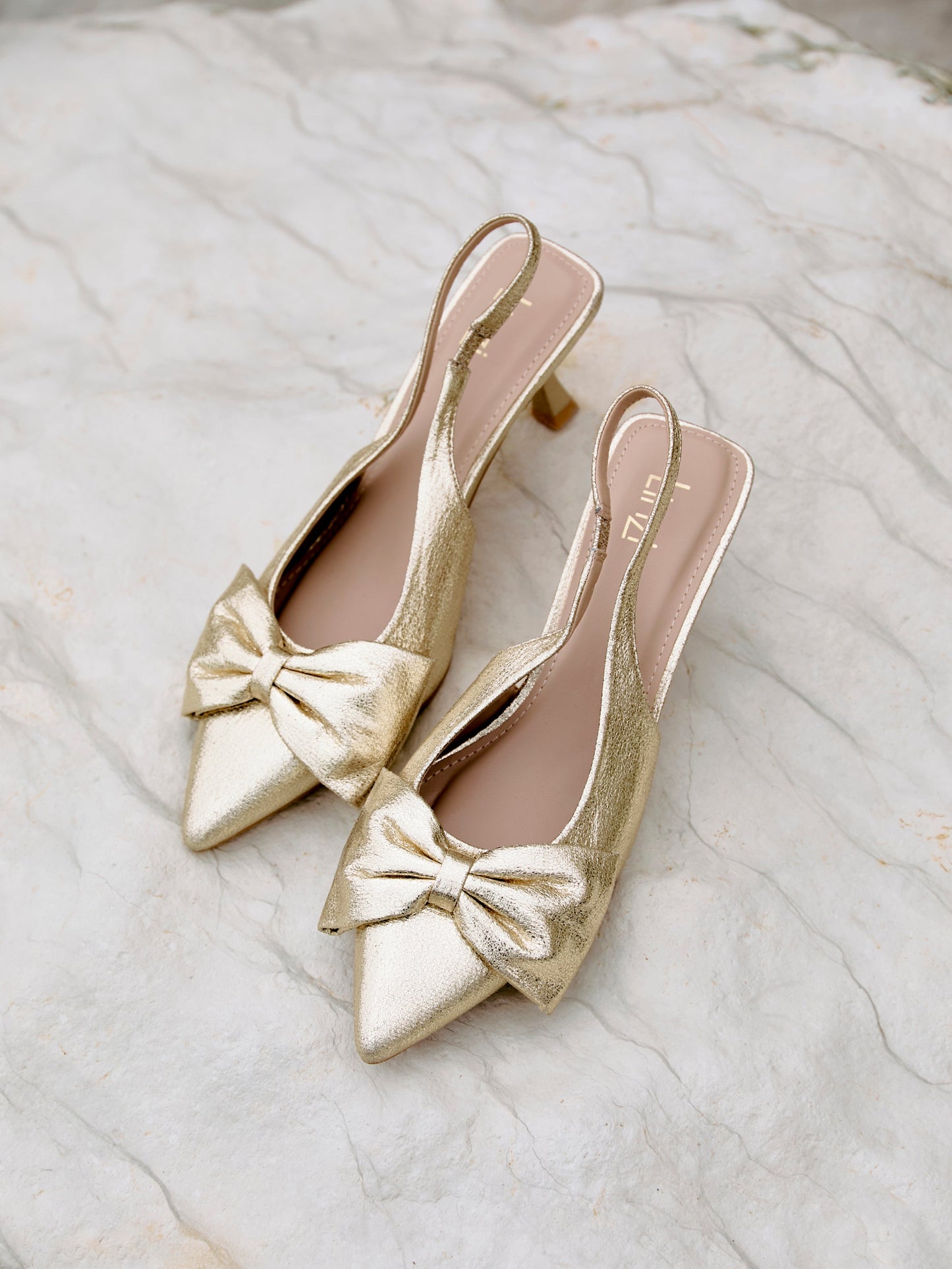 Merlot Gold Bow Court Heels
