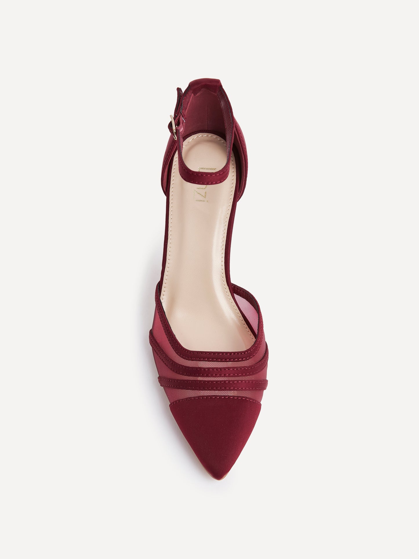 Serri Burgundy Lycra Mesh Court Heels