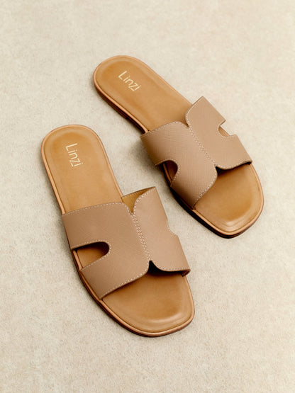 Petra Taupe Link Flat Sandals