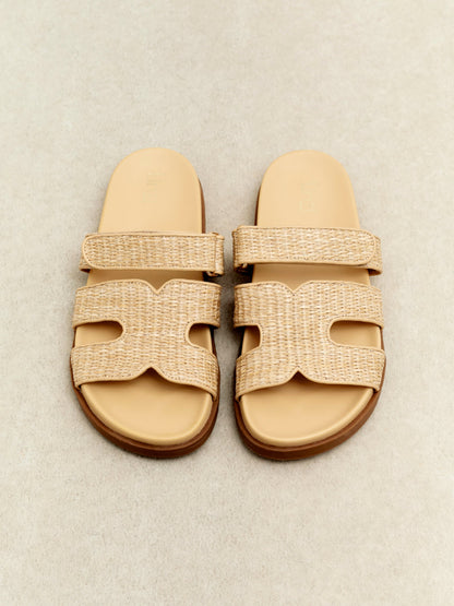 Avena Natural Flat Sandals