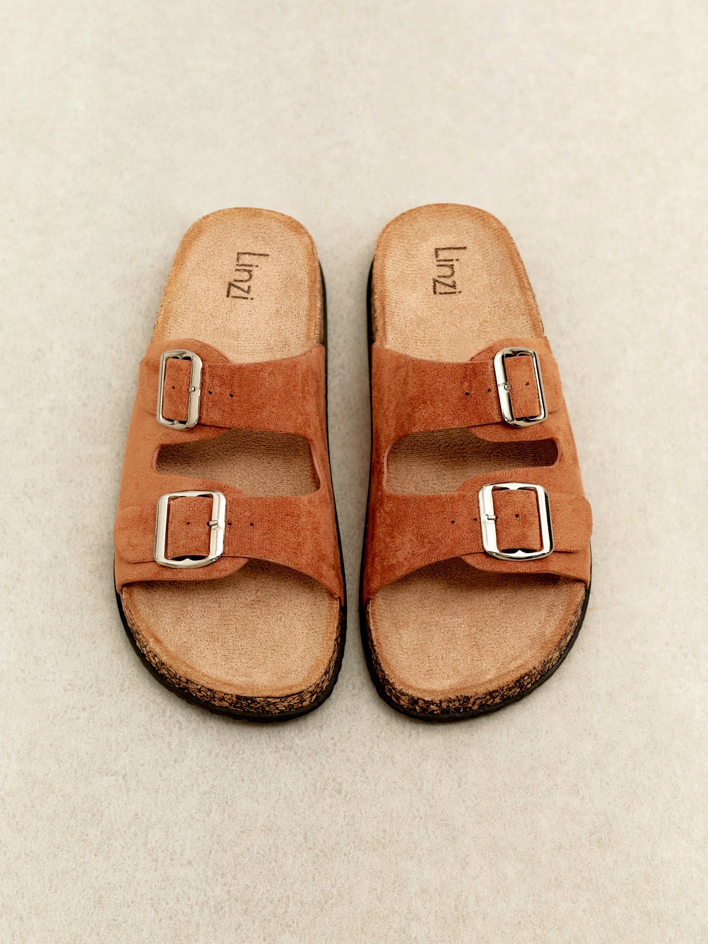 Echo Tan Double Buckle Sandals
