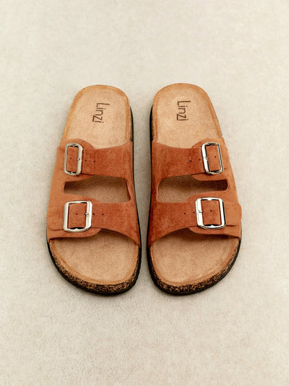 Echo Tan Double Buckle Sandals
