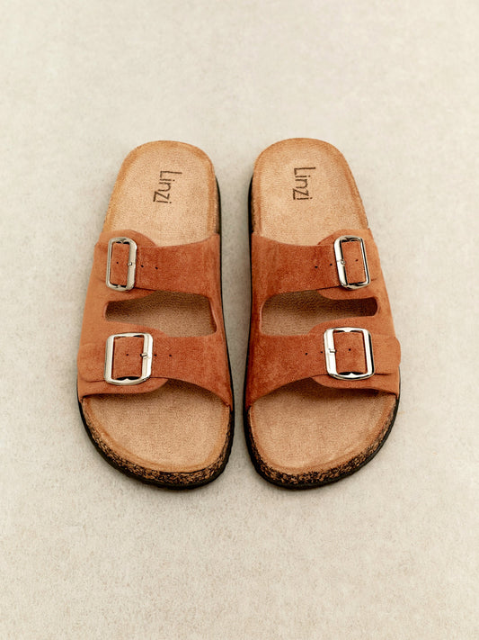 Echo Tan Double Buckle Sandals