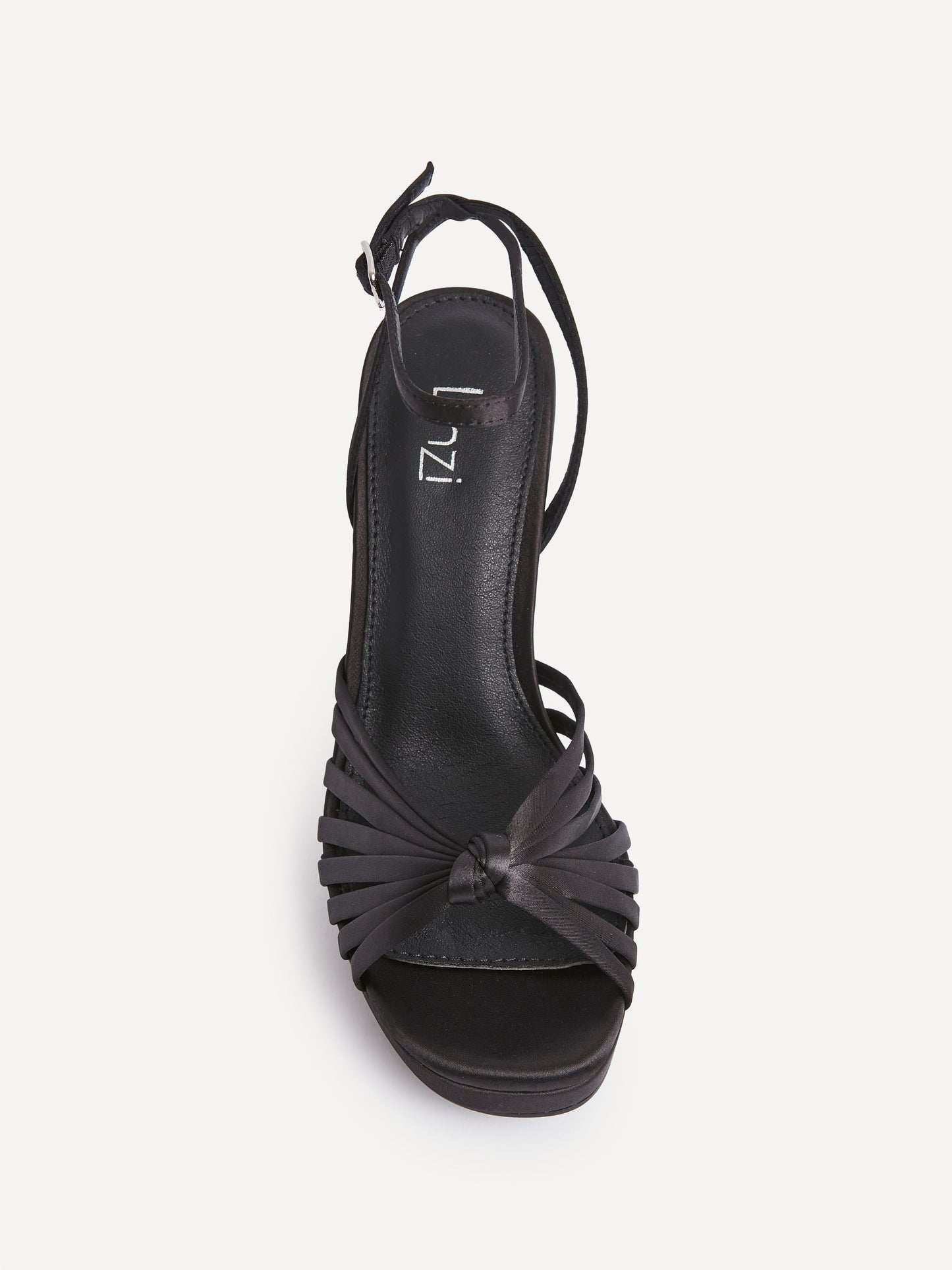 Socialite Black Satin Knotted Platform Heels