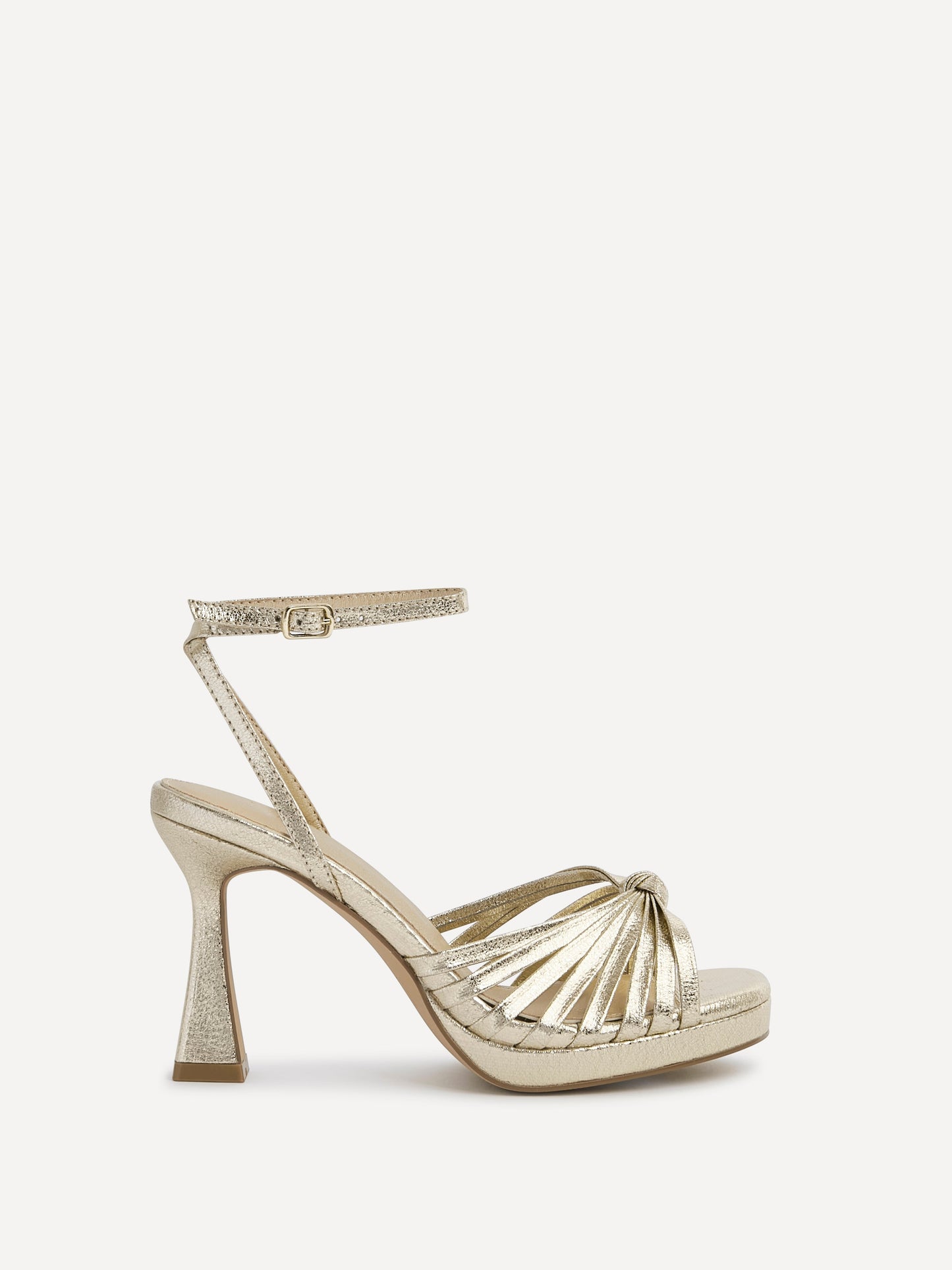 Socialite Gold Knotted Platform Heels
