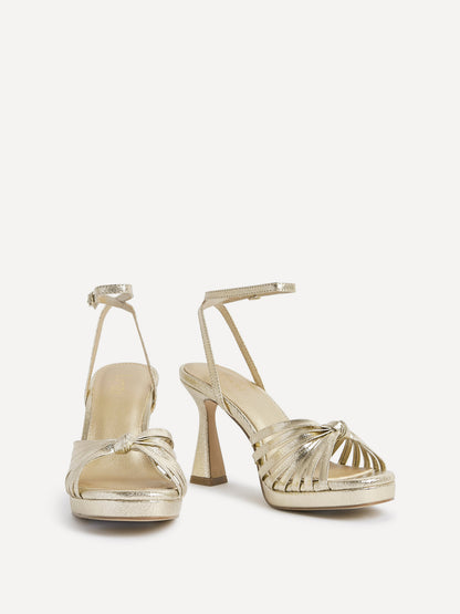Socialite Gold Knotted Platform Heels