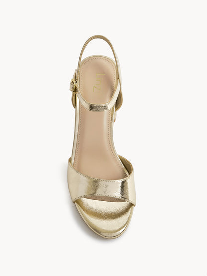Soul Gold Faux Leather Block Heels