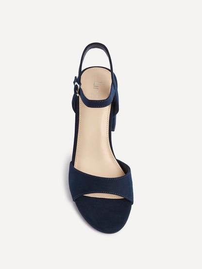 Soul Navy Faux Suede Block Heels