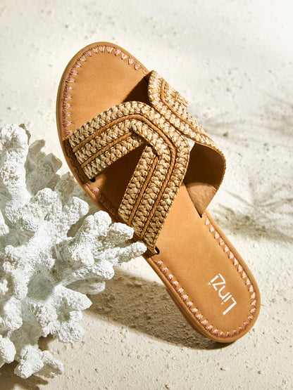 Solar Nude Flat Slider Sandals