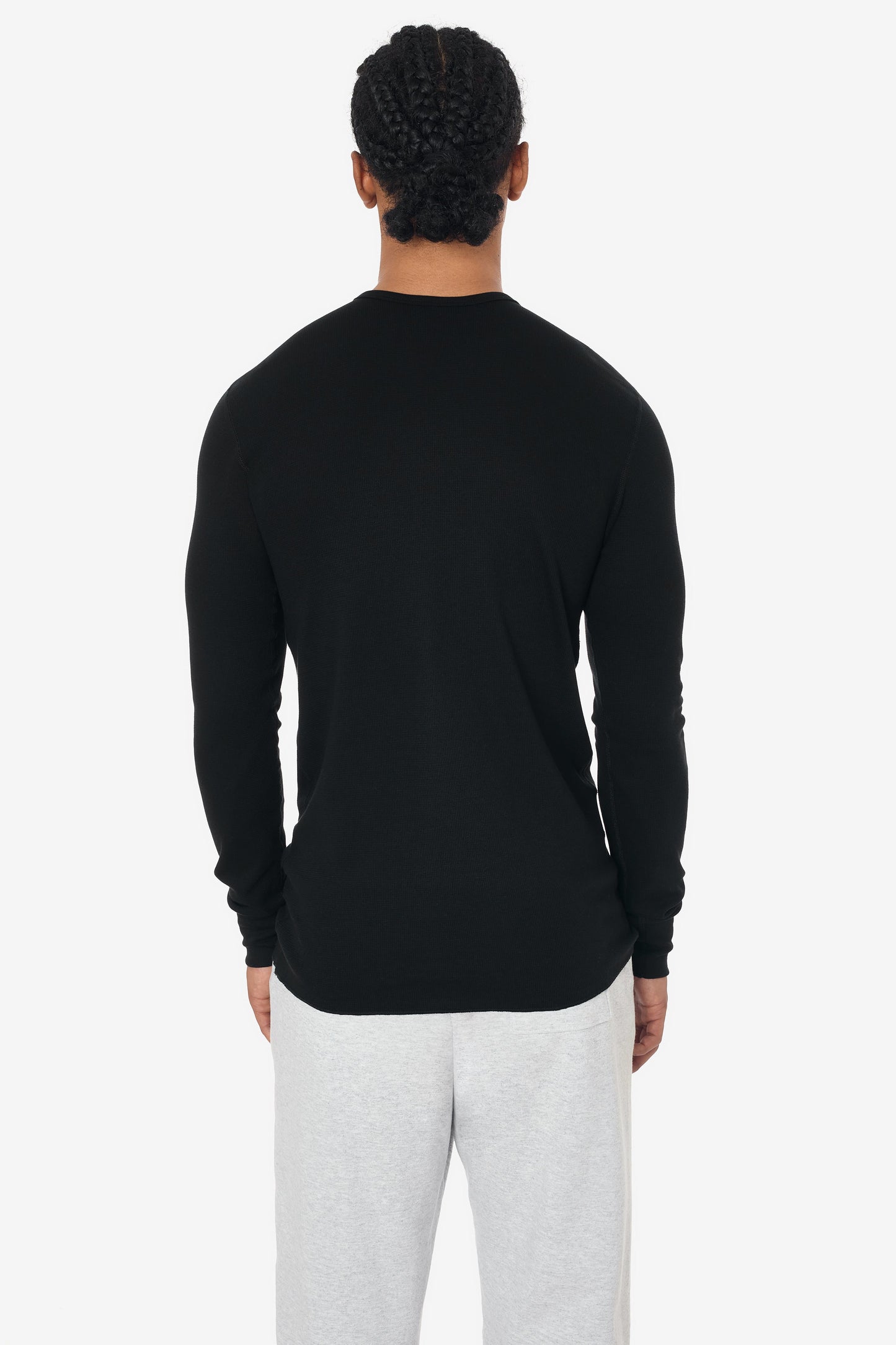T407 - Poly-Cotton Thermal Long Sleeve Crewneck
