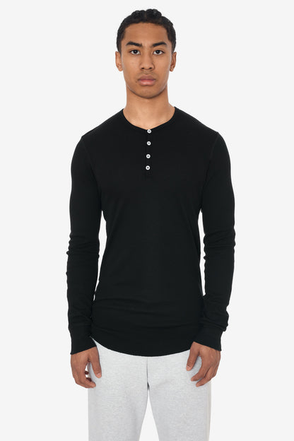 T457 - Poly-Cotton Thermal Long Sleeve Henley