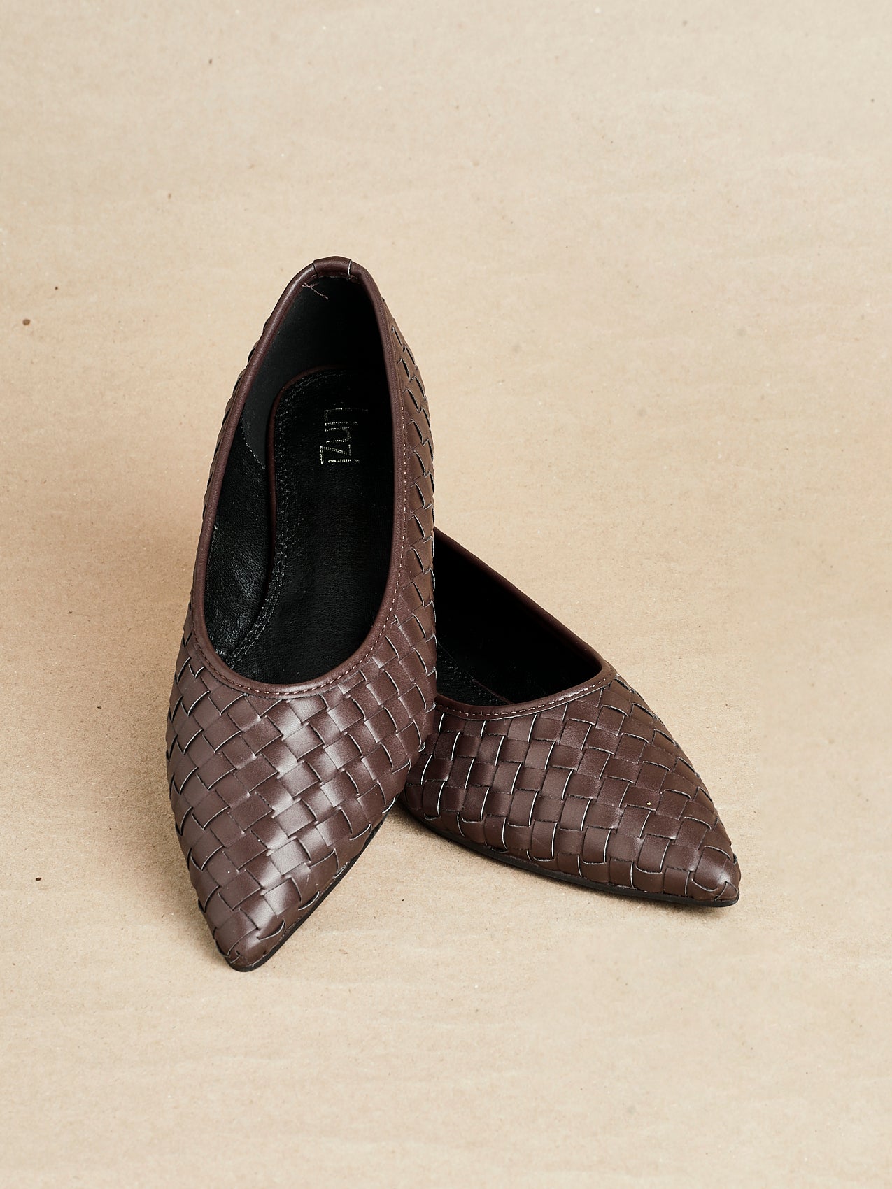 Talina Brown Faux Leather Ballet Flats