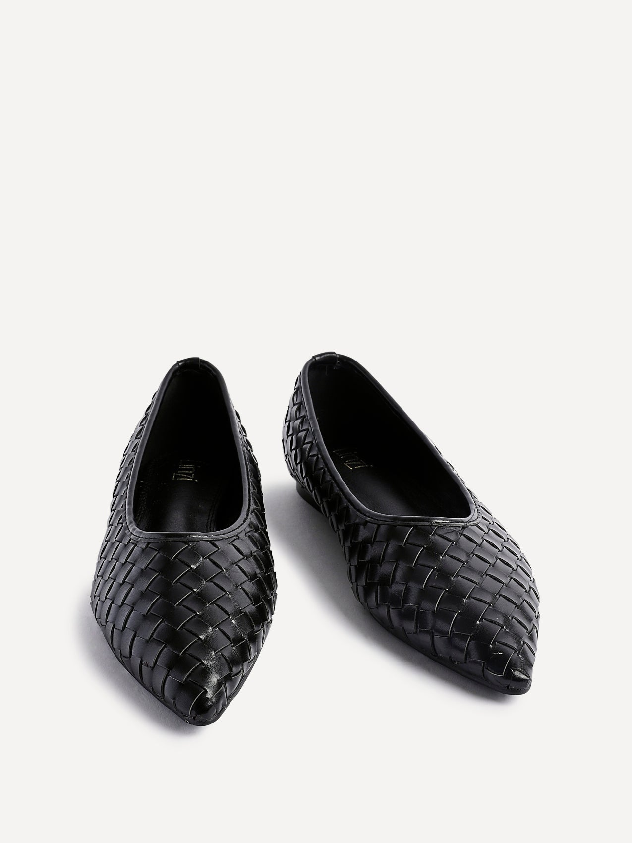 Talina Black Faux Leather Ballet Flats
