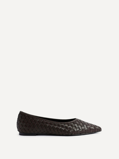 Talina Brown Faux Leather Ballet Flats
