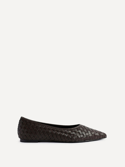 Talina Brown Faux Leather Ballet Flats
