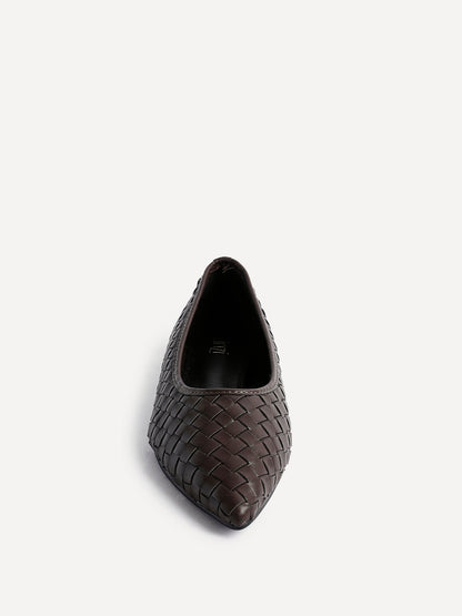 Talina Brown Faux Leather Ballet Flats