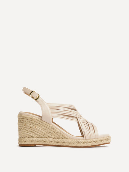 Tamed Nude Woven Espadrille Wedges