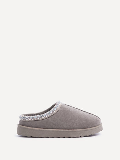Tammy Ash Grey Faux Suede Slippers