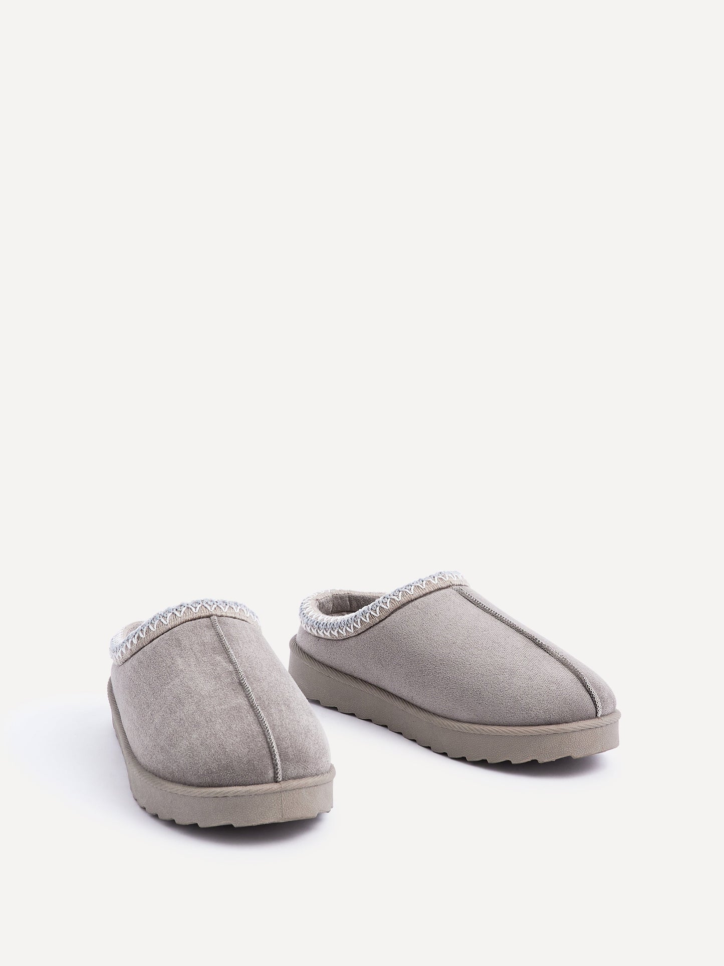 Tammy Ash Grey Faux Suede Slippers