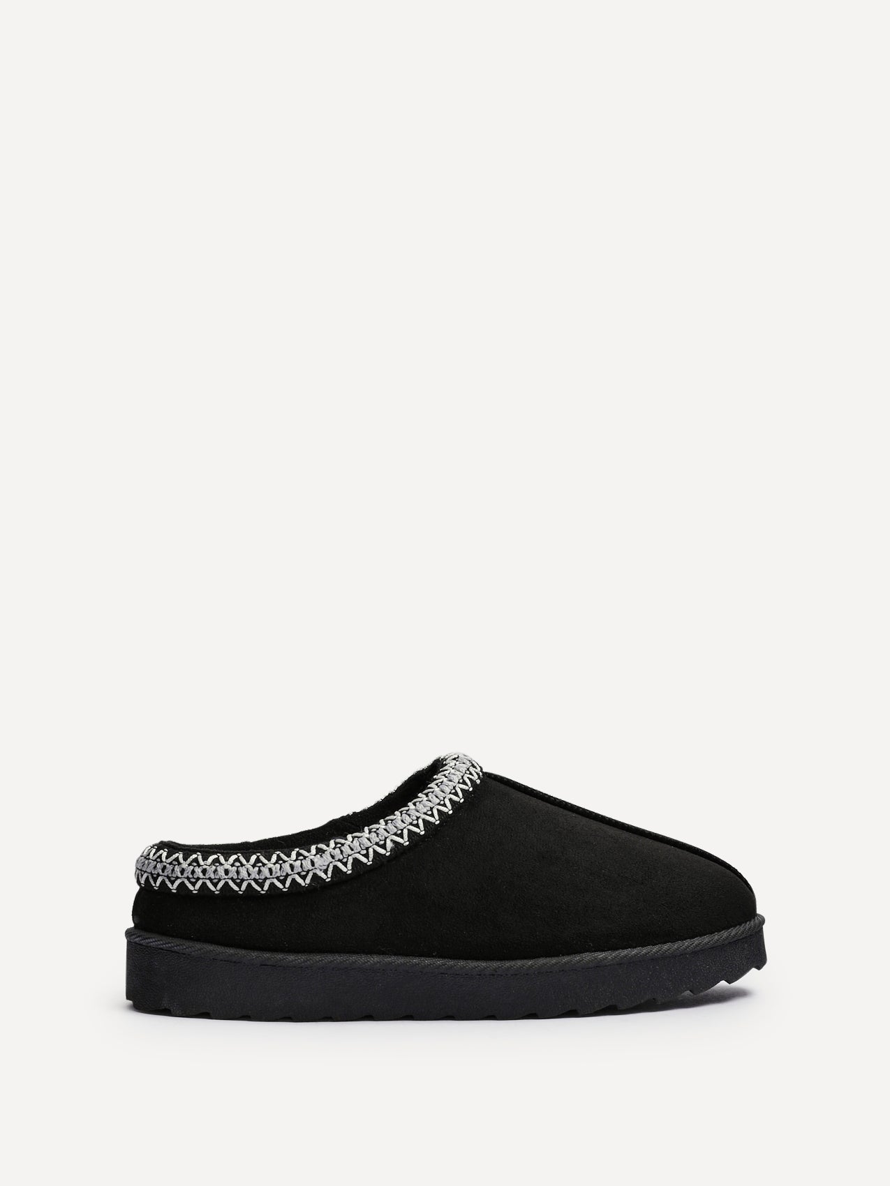 Tammy Black Faux Suede Slippers