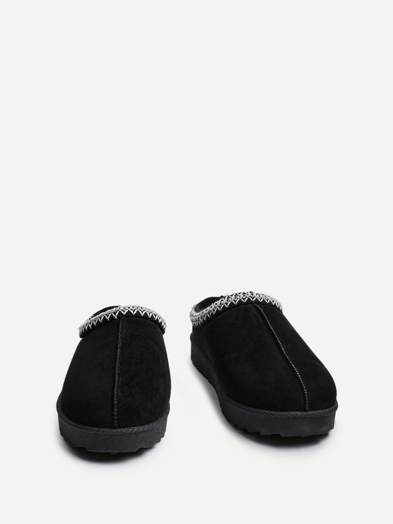 Tammy Black Faux Suede Slippers